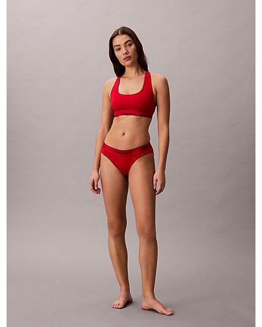 Calvin Klein Ongevoerde Braletteset in het Red
