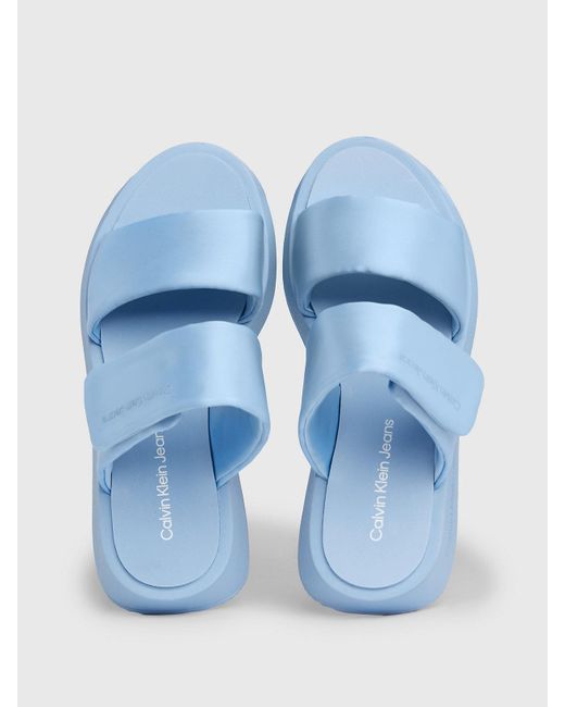 Calvin Klein Blue Satin Sandals