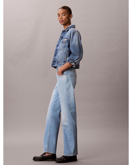 Calvin Klein Blue High Rise Straight Jeans