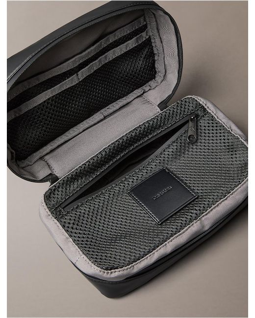 Calvin Klein Gray Utility Zip Dopp Kit for men