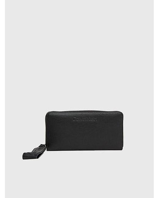 Calvin Klein Black RFID-Portemonnaie mit Rundum-Reißverschluss und Handgelenkriemen