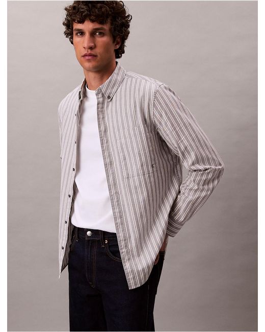 Calvin Klein Multicolor Stripe Oxford Classic Button-Down Shirt for men