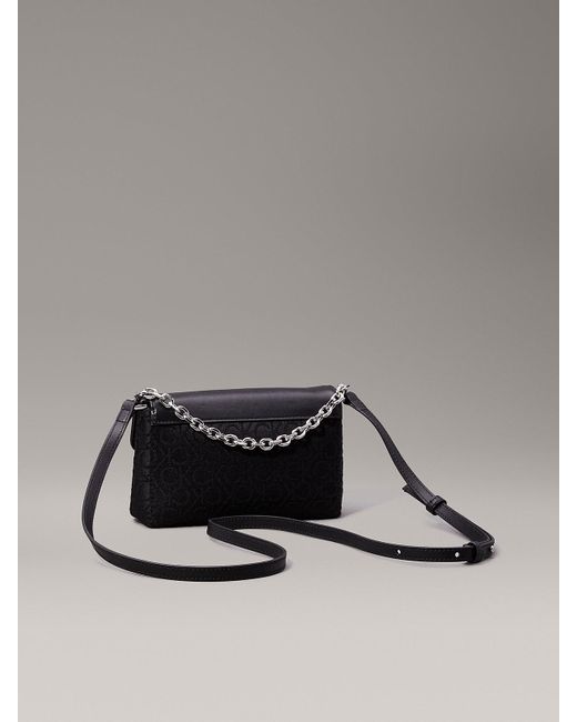 Calvin Klein Black Small Logo Jacquard Crossbody Bag