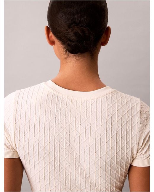 Calvin Klein Pink Rib Emblem Seamless Tee