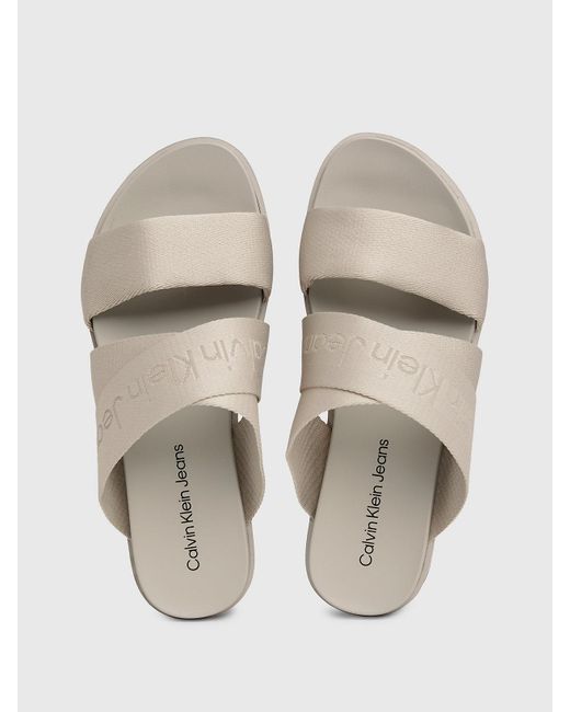 Calvin Klein White Platform Sandals