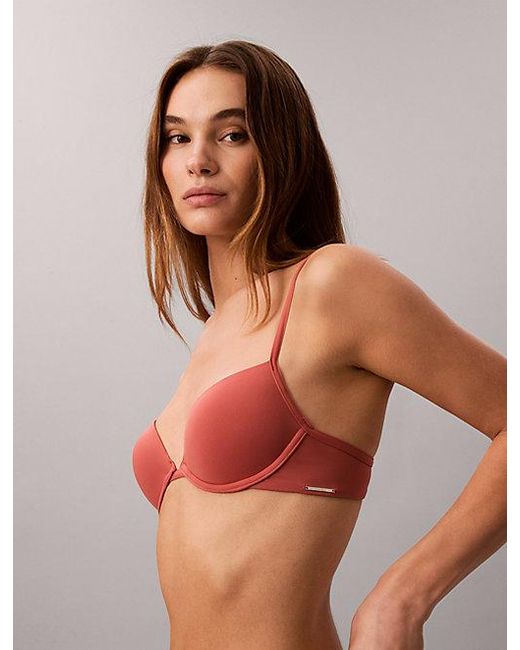 Calvin Klein Red Push Up Bikini Top Essentials