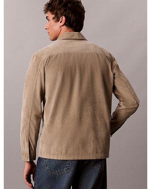 Calvin Klein Brown Jeans Relaxed Corduroy Shirt Jacket for men