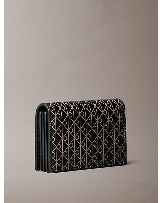 Calvin Klein Gray Monogram Logo Accordion Card Holder