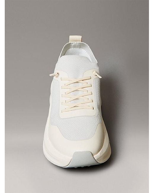 Calvin Klein White Mesh Chunky Runner Sock Trainers