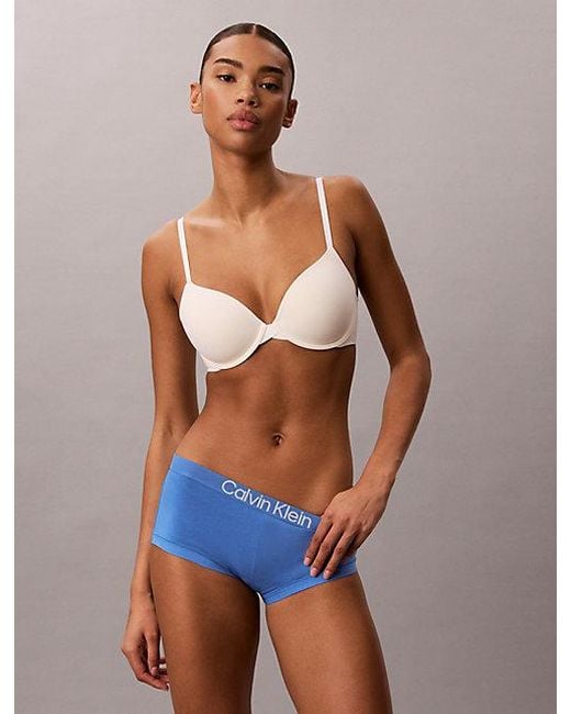 Calvin Klein Blue Boy Shorts Extra Soft Cotton Stretch