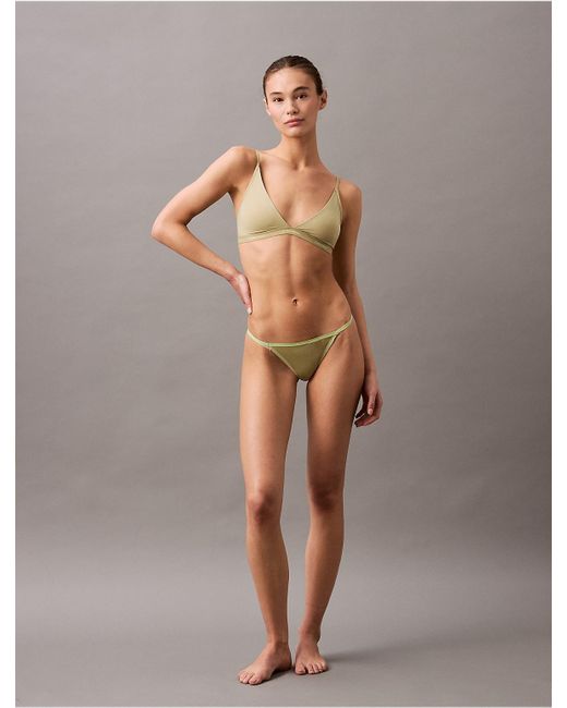 Calvin Klein Gray Form To Body Natural Lightly Lined Triangle Bralette