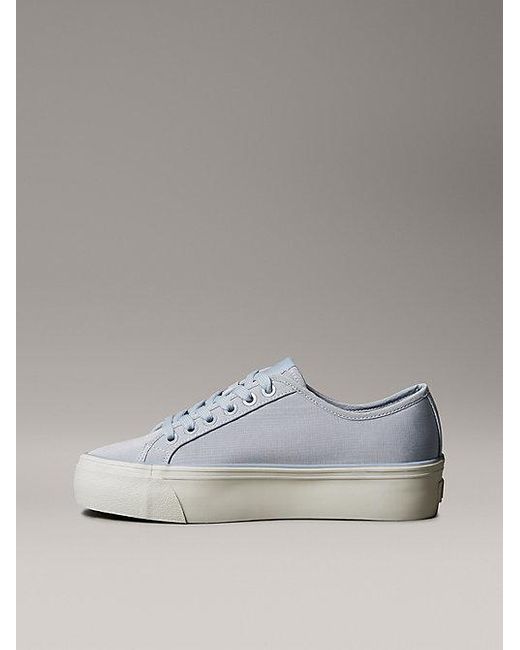 Calvin Klein Gray Jeans Moiré Comfort Platform Trainers