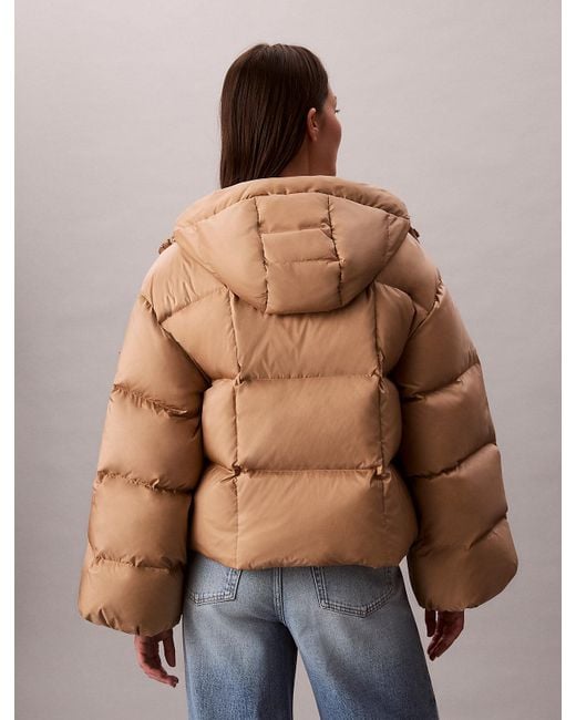 Calvin Klein Brown Short Goose Down Jacket