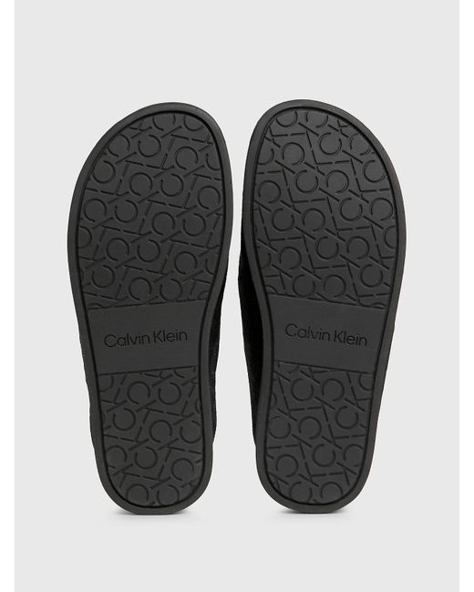 Calvin Klein Black Logo Jacquard Sandals