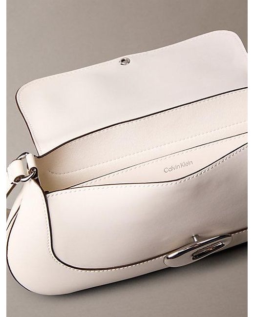 Calvin Klein Gray Engraved Flap Shoulder Bag