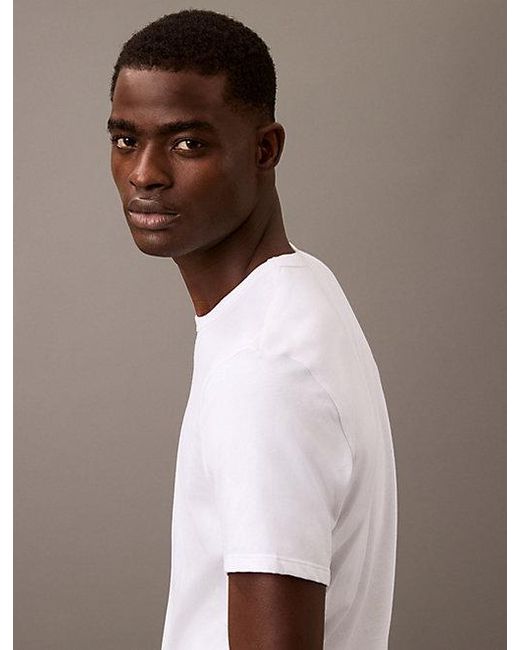 Calvin Klein 3-Pack Lounge-T-Shirts in het White voor heren