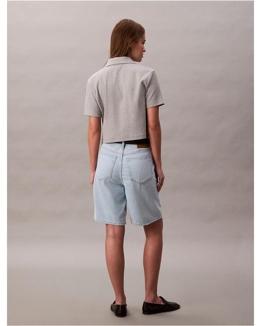 Calvin Klein Multicolor Relaxed Linen Blend Bermuda Shorts