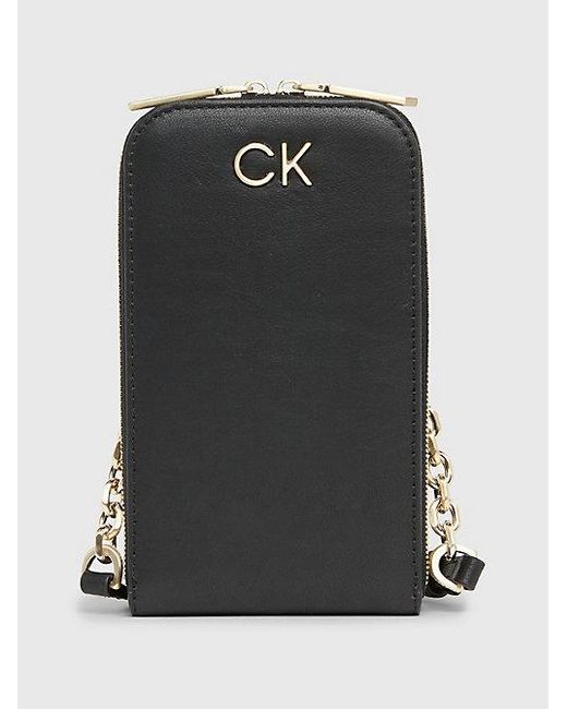 Calvin Klein Black Telefon-Portemonnaie zum Umhängen