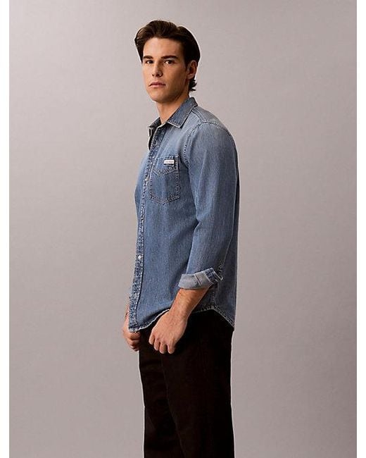 Calvin Klein Blue Jeans Classic Denim Shirt for men