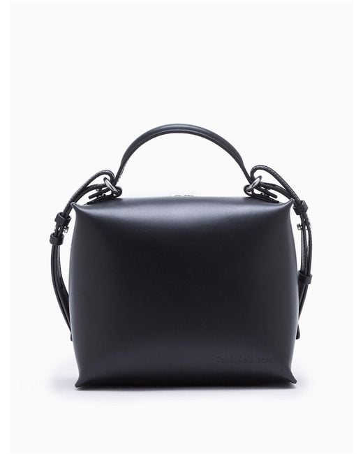CALVIN KLEIN 205W39NYC Black Leather Lunch Box Bag