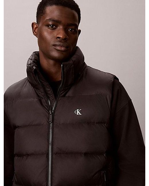 Calvin Klein Blue Jeans Hooded Down Puffer Gilet for men