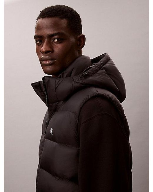Calvin Klein Blue Jeans Hooded Down Puffer Gilet for men