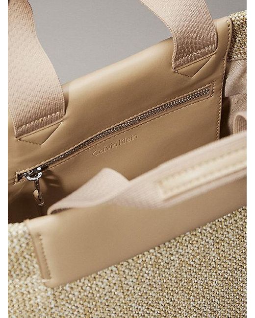 Calvin Klein Natural Kleiner Shopper Aus Bast