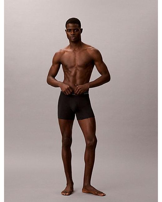 Calvin Klein Black 3 Pack Boxer Briefs Icon Cotton Stretch for men