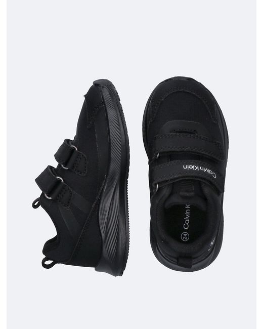 Calvin Klein Black Toddlers And Kids Velcro Trainers for men