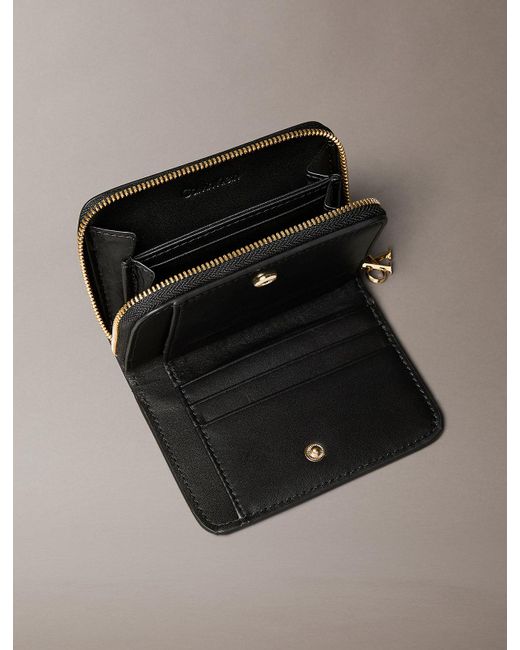 Calvin Klein Gray Leather Croc-Effect Rfid Zip-Around Wallet