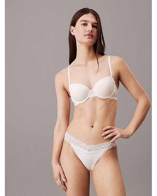 Calvin Klein White Bikini Briefs Soft Stretch Lace