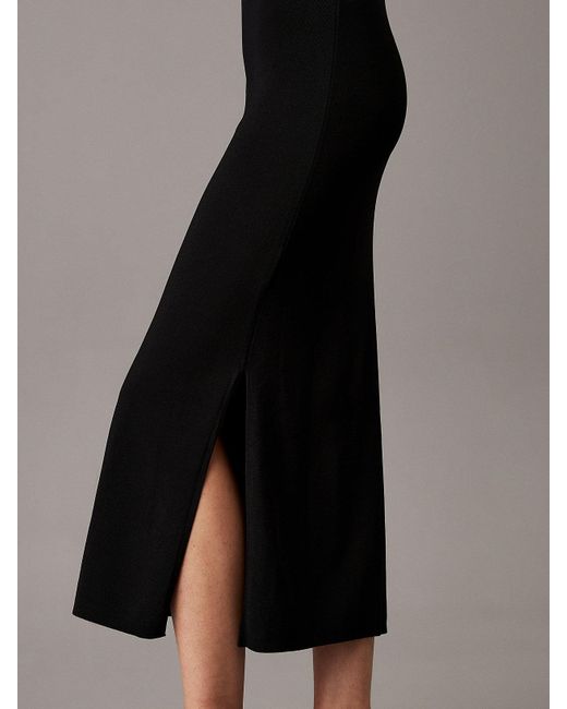 Calvin Klein Black Slim Knit Racerback Maxi Dress