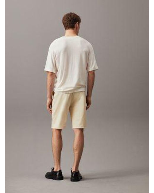 Shorts elásticos de satén Calvin Klein de hombre de color Natural
