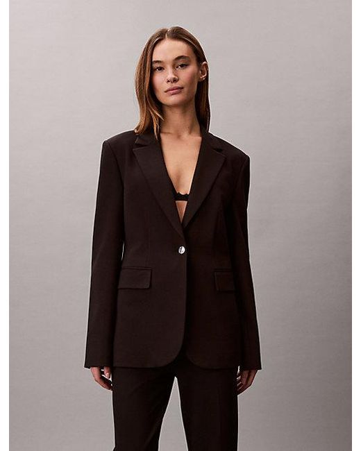 Calvin Klein Black Slim Ponte Blazer
