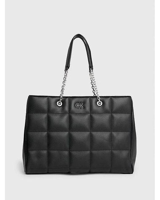Bolso tote acolchado para el portátil Calvin Klein de color Black