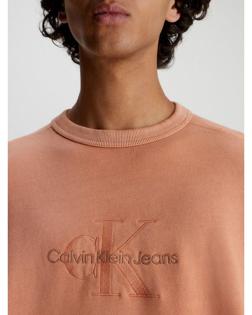 Calvin Klein Oversized Monogram Sweatshirt in Brown for Men | Lyst UK