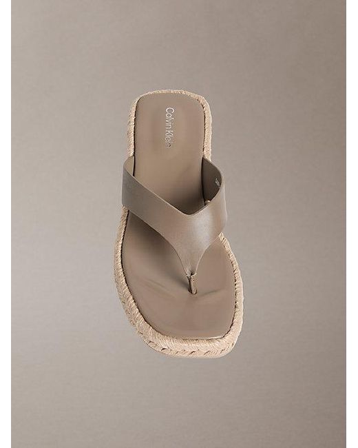 Calvin Klein Multicolor Beta Leather Espadrille Heeled Sandals