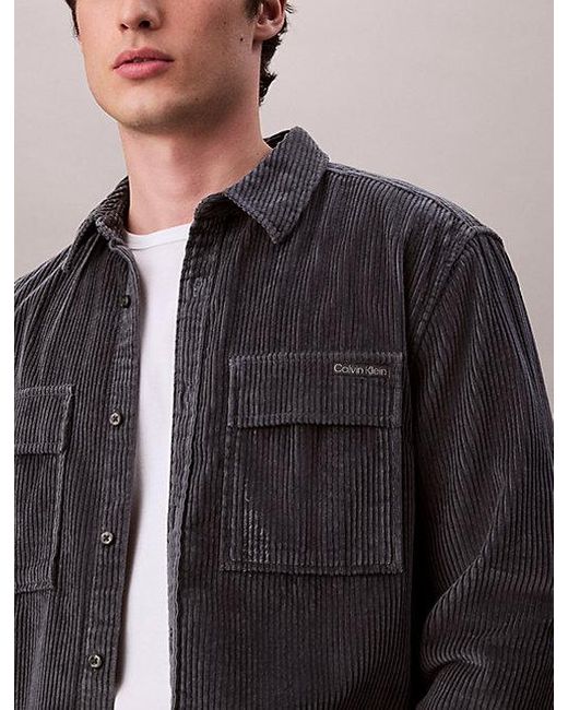 Calvin Klein Multicolor Jeans Corduroy Relaxed Button Up Shirt for men