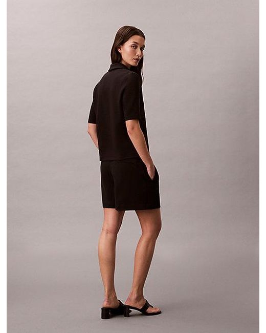 Calvin Klein Brown Short Sleeve Zip Polo Top