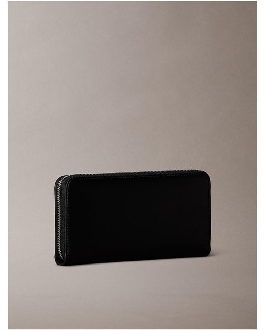 Calvin Klein Gray Bold Monogram Long Zip Wallet