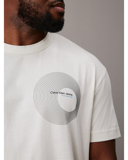 Calvin Klein White Plus Size Graphic Logo T-shirt for men