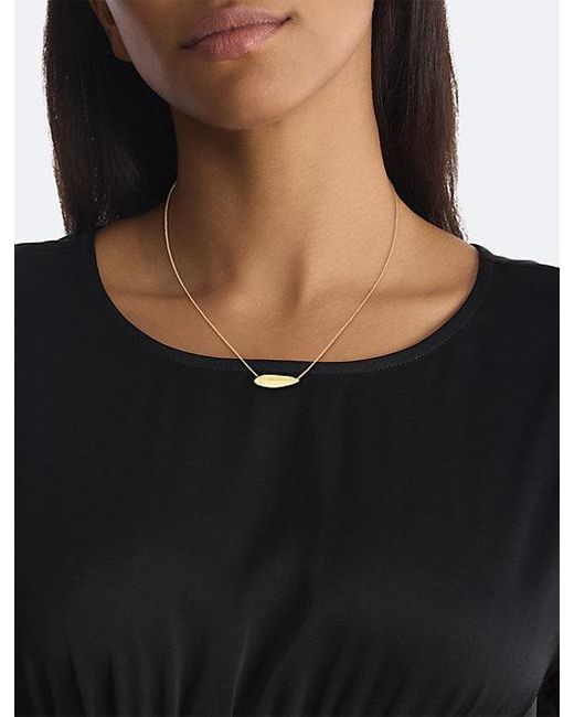Calvin Klein White Jeans Sculpted Pendant Necklace
