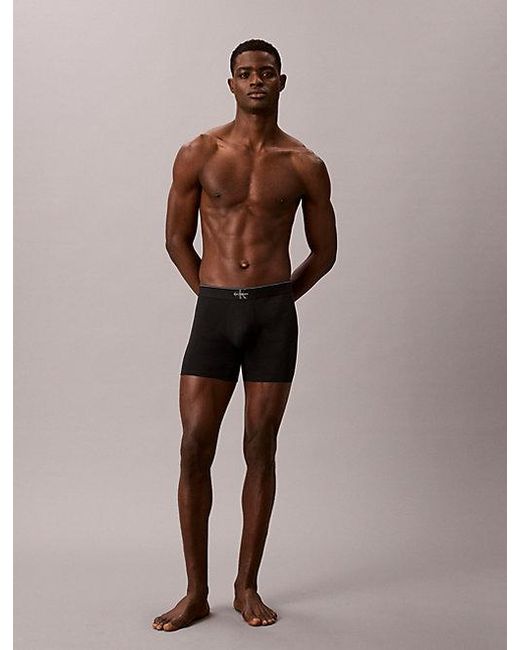 Calvin Klein Black Boxer Briefs Graphic Monogram Cotton Stretch for men