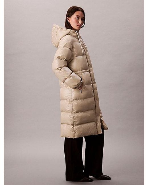Calvin Klein Multicolor Jeans High Shine Hooded Puffer Coat