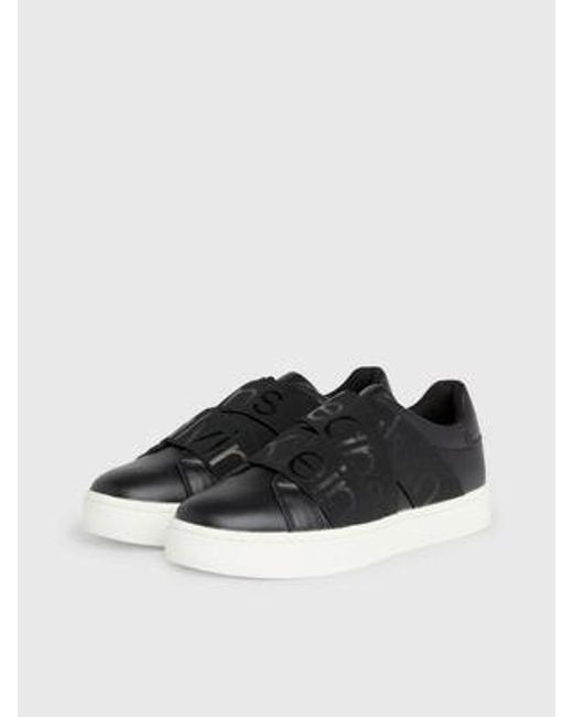 Calvin Klein Black Slip-on-Sneakers aus Leder