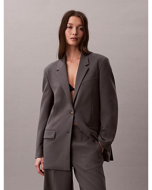 Calvin Klein Brown Stretch Classic Blazer