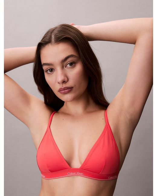 Calvin Klein Red Triangle Bikini Top