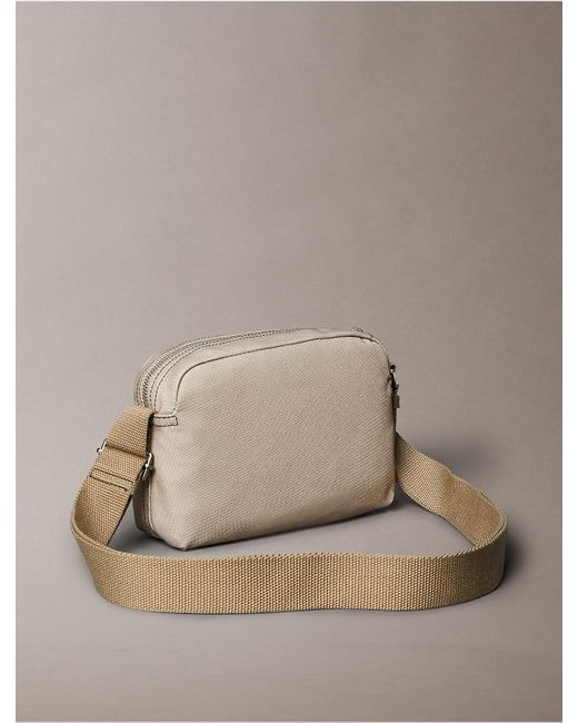 Calvin Klein Brown Canvas Crossbody Camera Bag for men