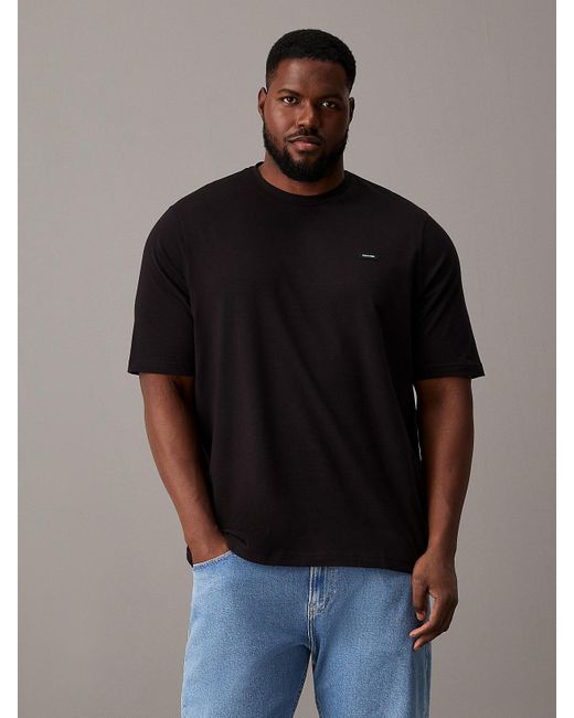 Calvin Klein Black Plus Size Cotton Stretch T-shirt for men