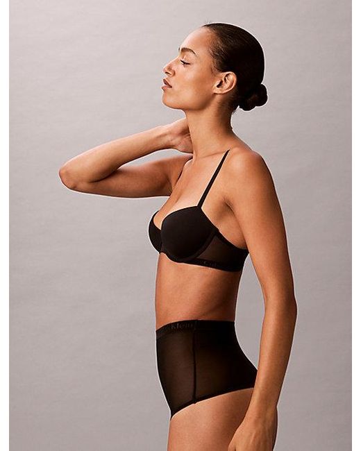 Calvin Klein Black Lift Demi Bra Minimalist Mesh